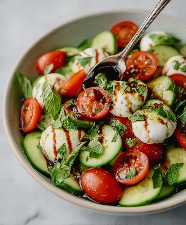 Fresh Cucumber Caprese Salad