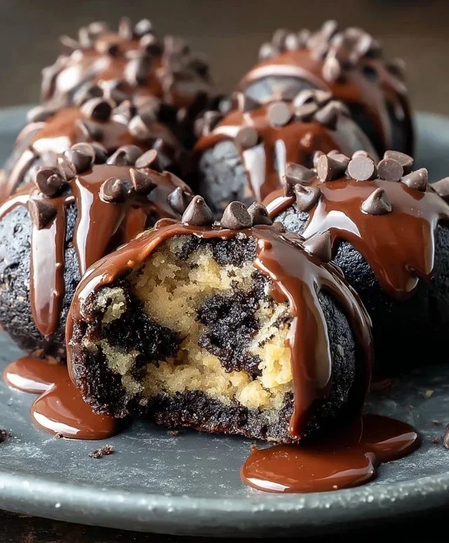 Chocolate Chip Cookie Dough Brownie Bombs