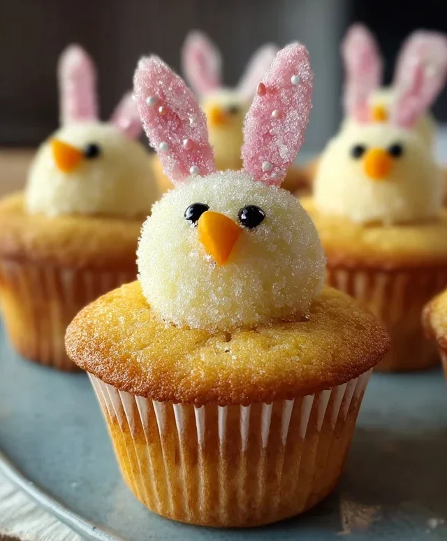 Easter Bunny and Chick Cupcakes
