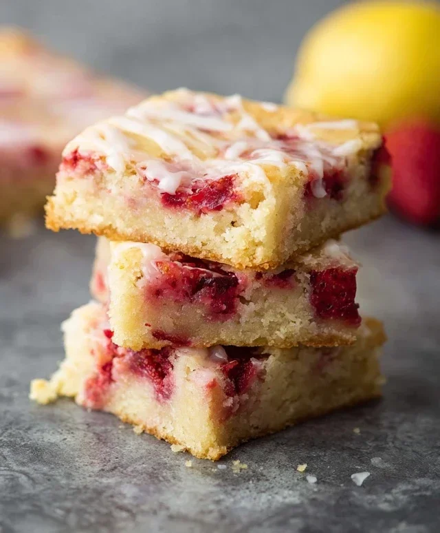 Strawberry Lemon Blondies