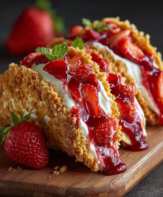 Strawberry Crunch Cheesecake Tacos