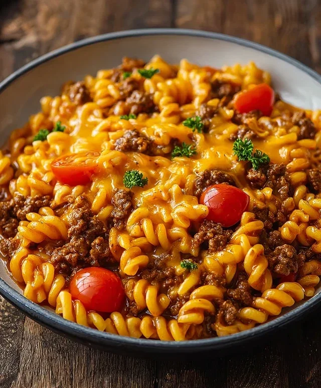 Cheesy Beef Taco Pasta