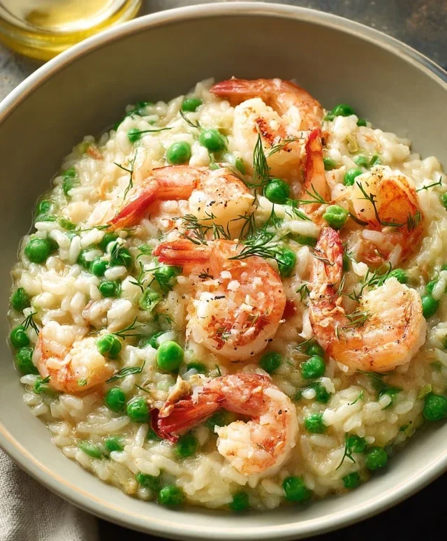 Shrimp Risotto with Peas