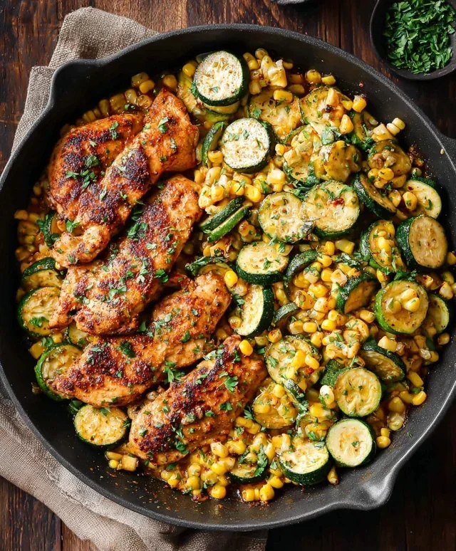 Garlic Butter Chicken with Zucchini and Corn - One-Pan, 30-Minute Meal