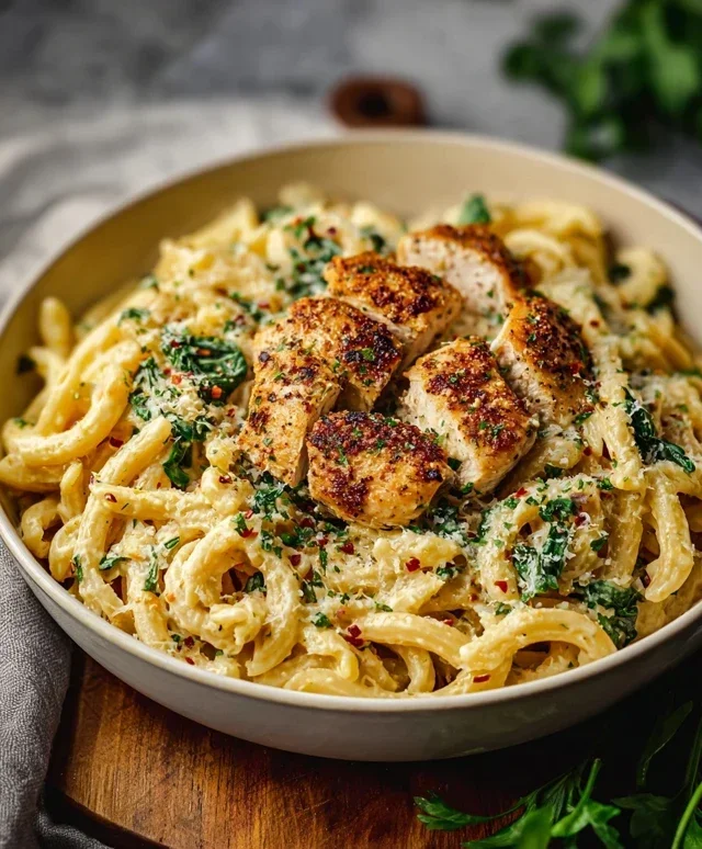 Healthy Garlic Parmesan Chicken Pasta