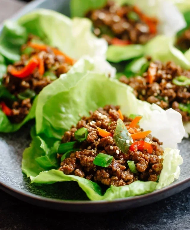 Asian Style Ground Beef Lettuce Wraps