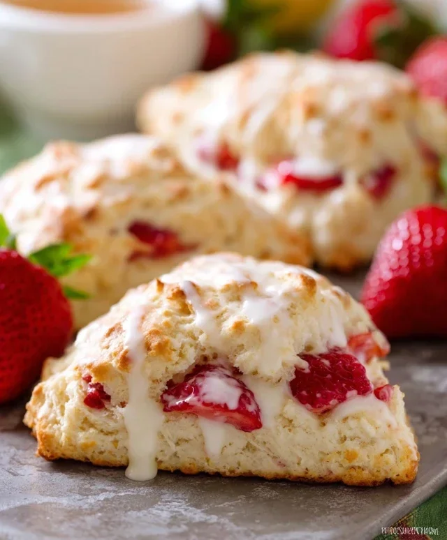 Strawberry Lemon Cream Scones
