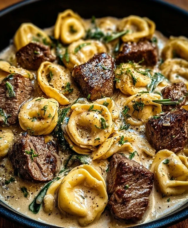 Cracked Garlic Steak Tortellini in Creamhouse Sauce Bliss