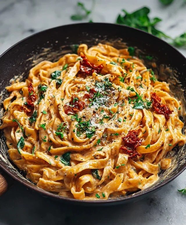 Vegan Creamy Sun Dried Tomato Pasta Recipe