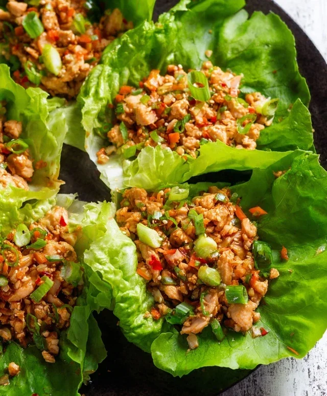 Asian chicken lettuce wraps recipe (Whole30, Pnon-non-non-alcoholic alternativeic non-alcoholic aleo, Low Carb)