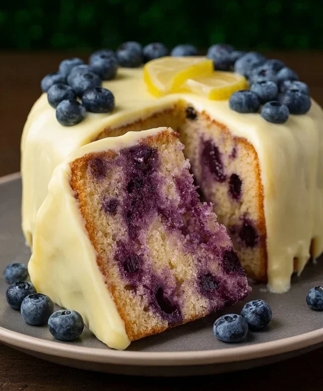 Blueberry Cake with Lemon Cream Cheese Frosting