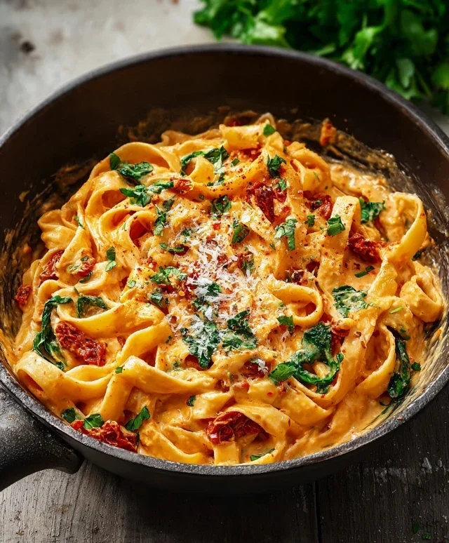 Vegan Creamy Sun Dried Tomato Pasta Recipe
