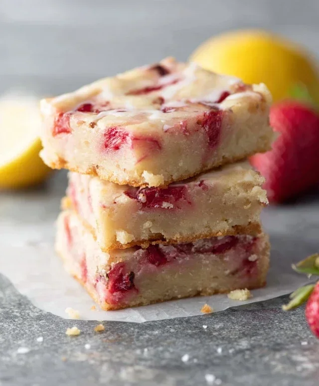 Strawberry Lemon Blondies
