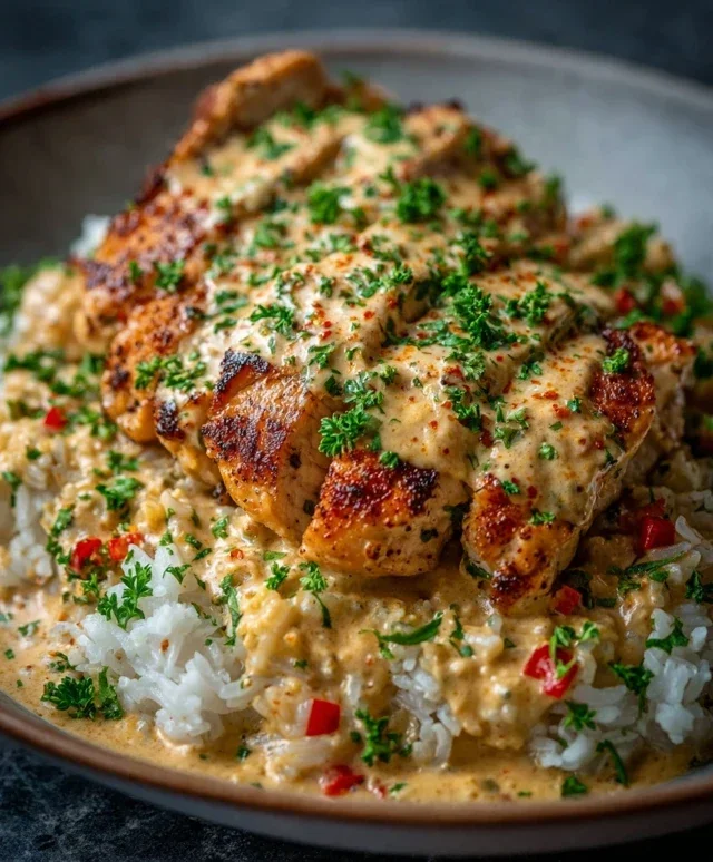 High Protein Creamy Cajun Chicken Rice