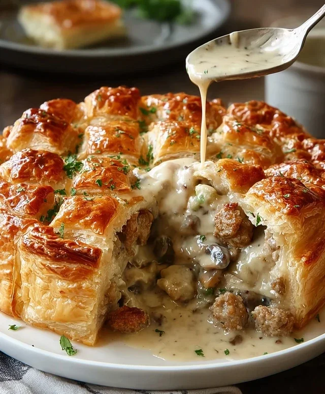 Sausage Gravy Puff Pie