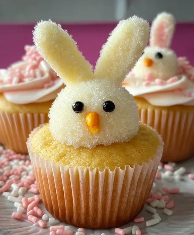 Easter Bunny and Chick Cupcakes