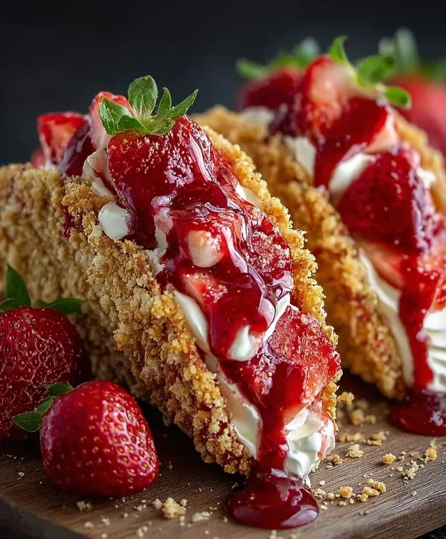 Strawberry Crunch Cheesecake Tacos