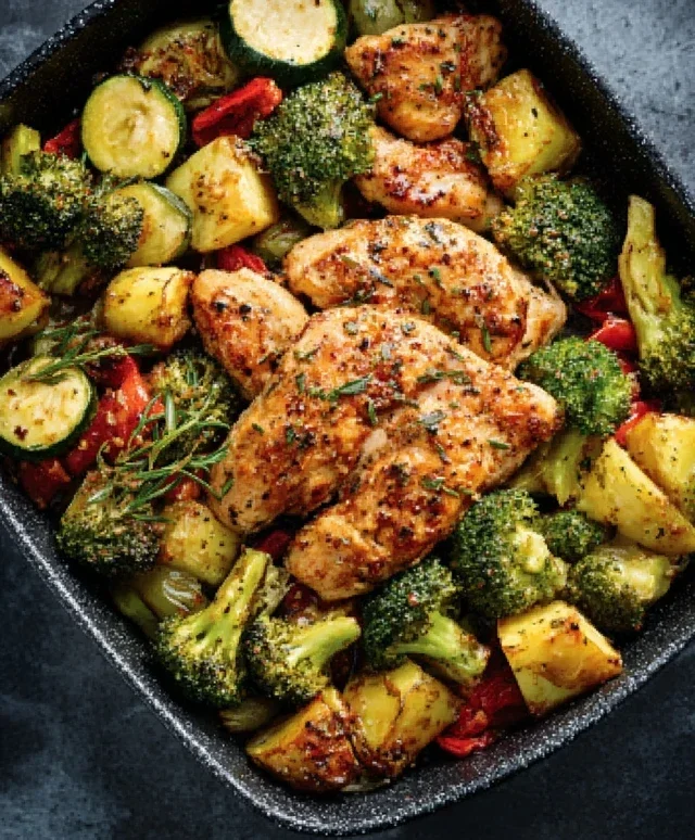 Air Fryer Chicken and Vegetables (in 15 minutes!)