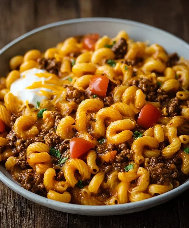 Cheesy Beef Taco Pasta