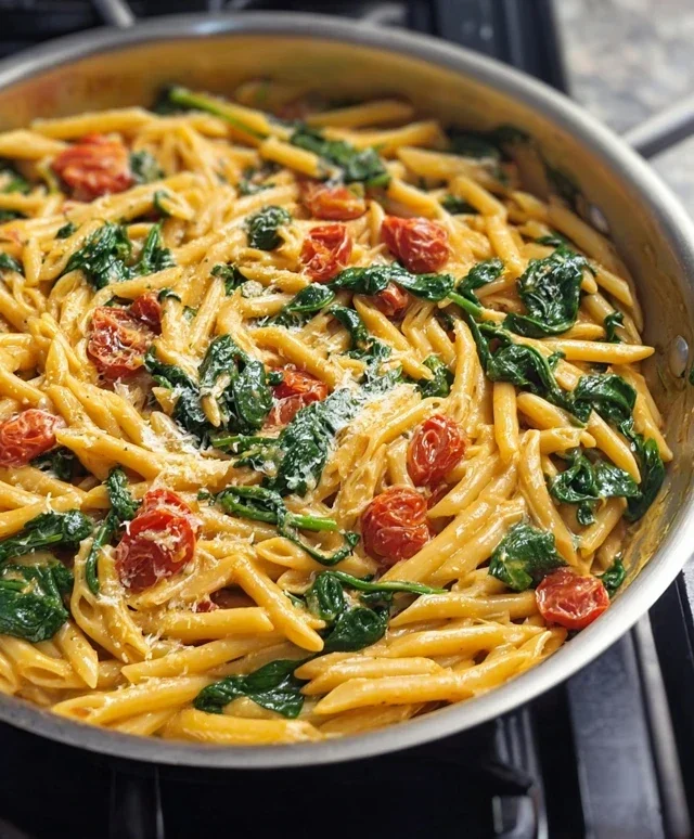 One-Pot Spinach Tomato Pasta
