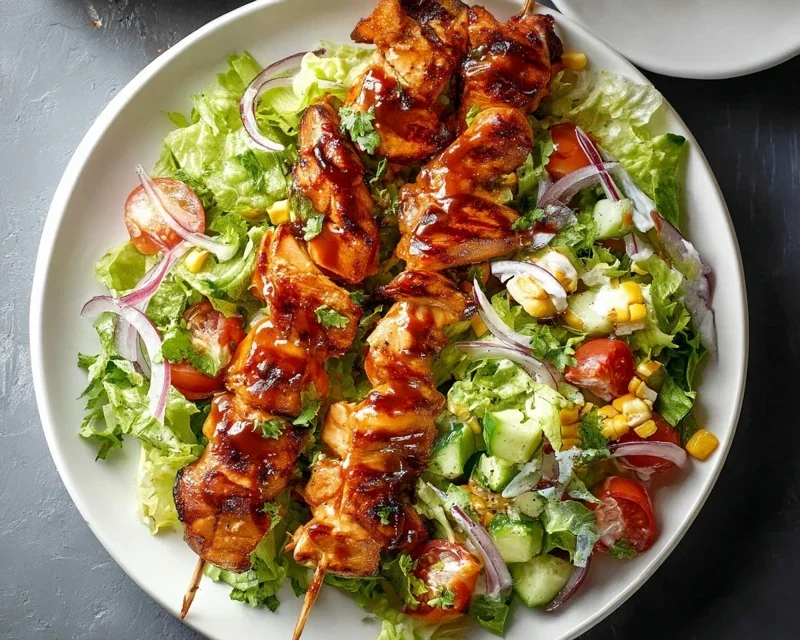 BBQ Chicken Skewer Salad