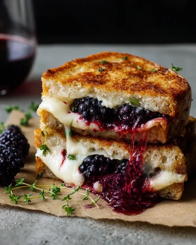 Blackberry Balsamic and Brie Grilled Cheese