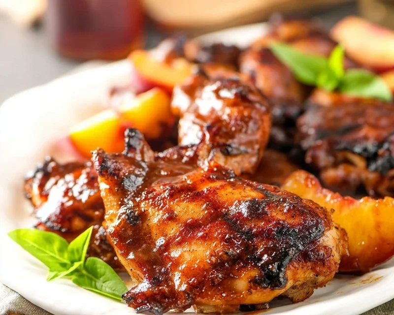 Grilled Bourbon Extract Extract Peach BBQ Chicken
