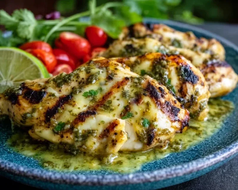 Grilled Salsa Verde Chicken with Pepper Jack