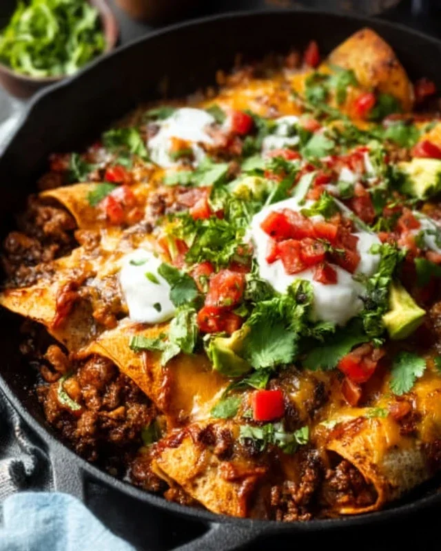 Beef Skillet Enchiladas