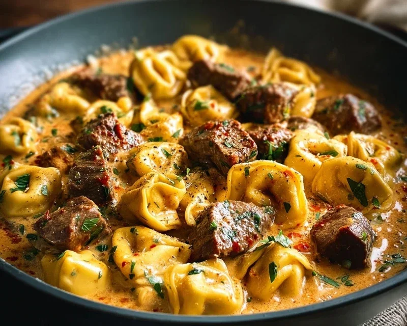 Cracked Garlic Steak Tortellini in Creamhouse Sauce Bliss