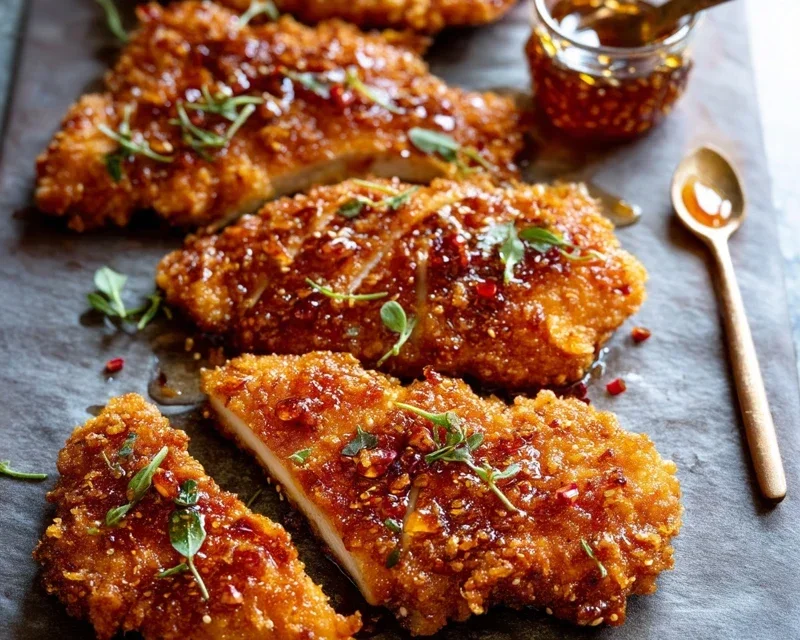Baked Crunchy Hot Honey Chicken