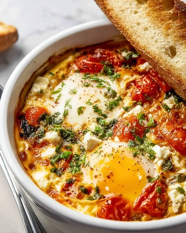 Baked Feta Eggs