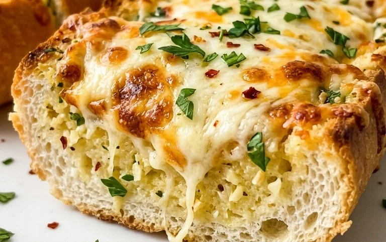 BEST CHEESY GARLIC BREAD RECIPE