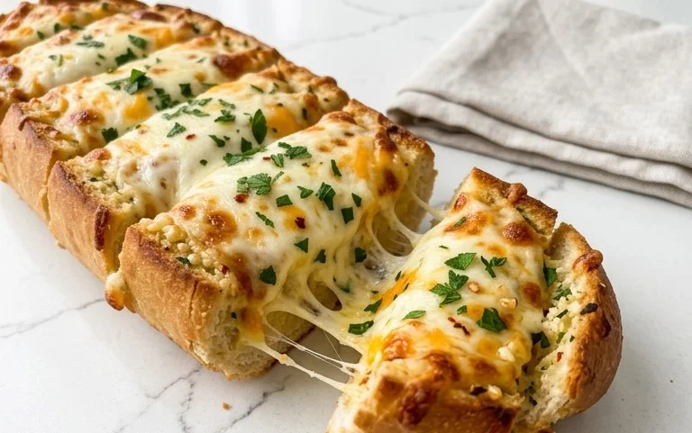 BEST CHEESY GARLIC BREAD RECIPE