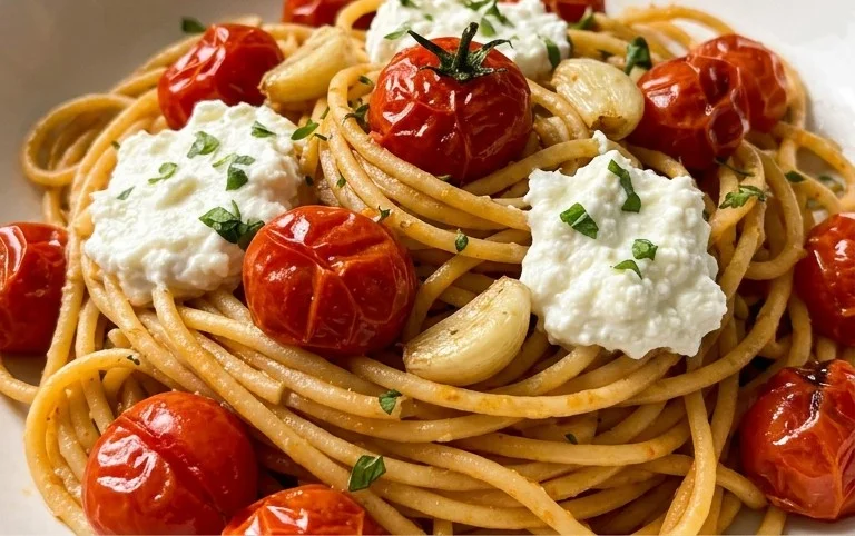Roasted Tomato and Garlic Ricotta Pasta