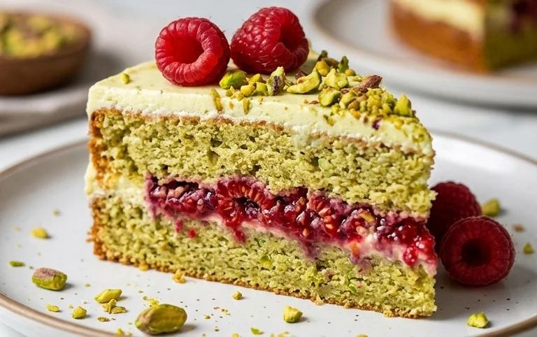 Pistachio Raspberry Cake