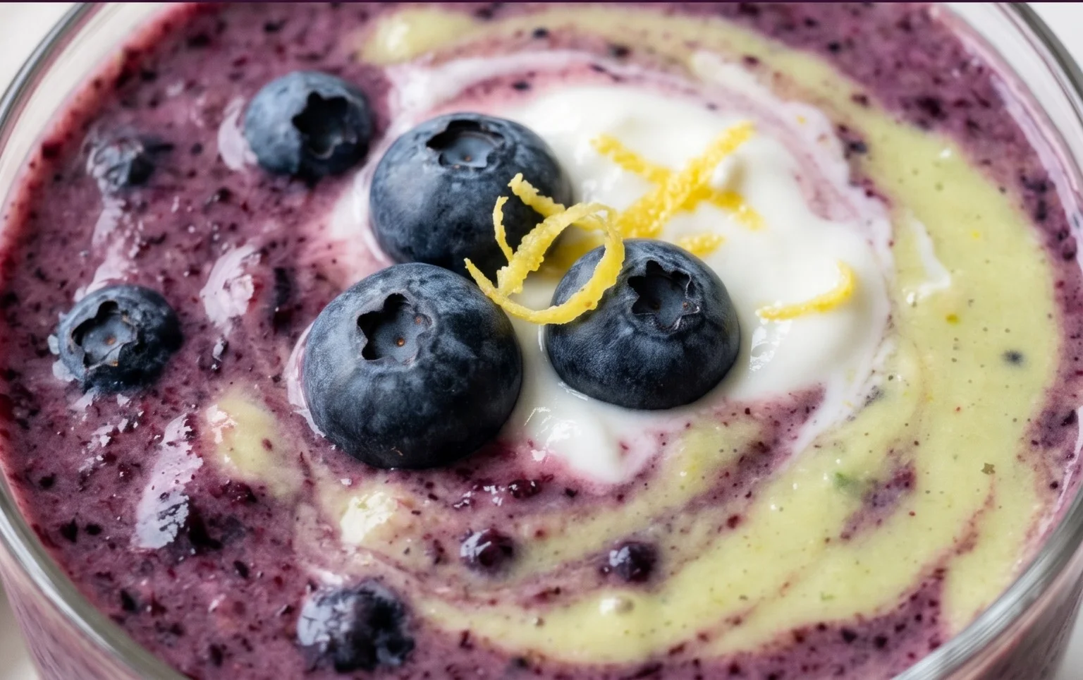 Blueberry Avocado Smoothie With Lemon & Yogurt