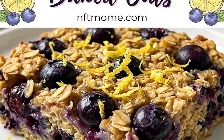 Lemon Blueberry Baked Oats