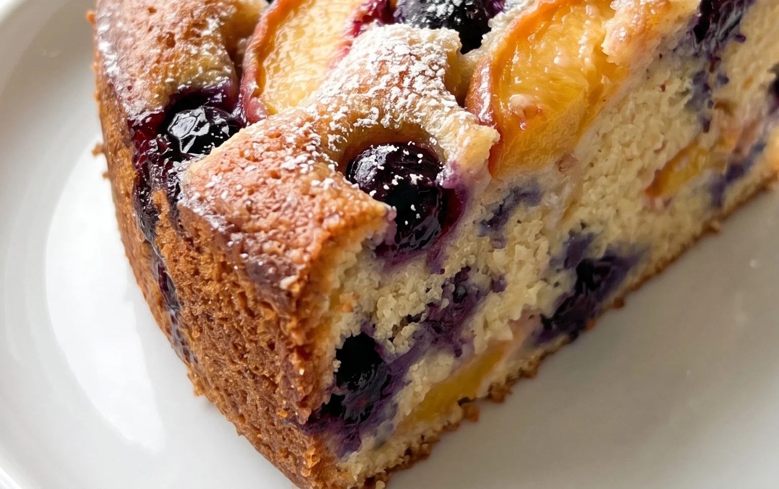 Peach and Blueberry Greek Yogurt Cake