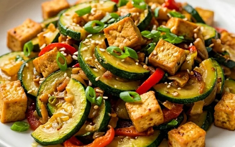 Zucchini Stir Fry With Tofu (Vegan)