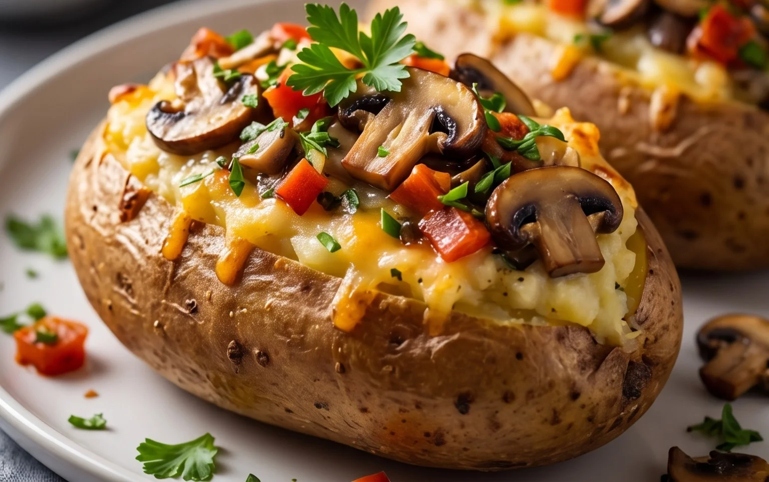 The Ultimate Stuffed Baked Potatoes with Mushrooms