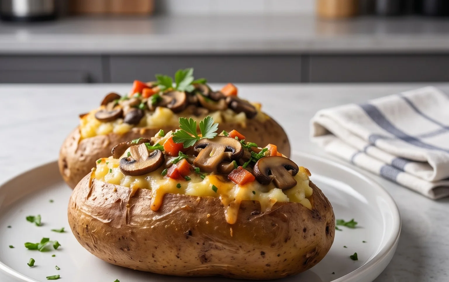 The Ultimate Stuffed Baked Potatoes with Mushrooms