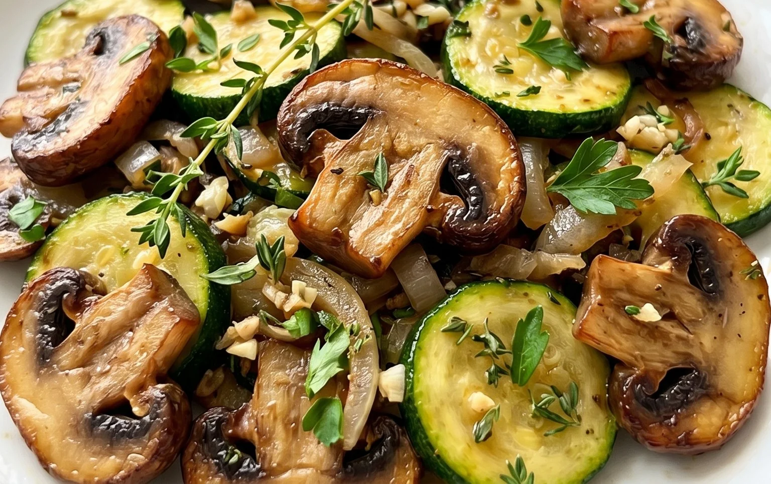 Skillet Zucchini and Mushrooms