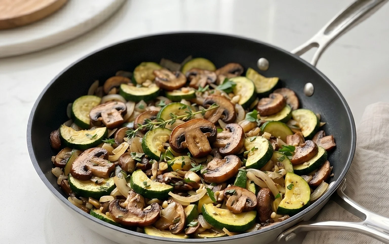 Skillet Zucchini and Mushrooms