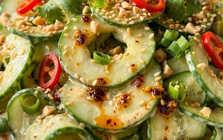 Creamy Asian Cucumber Salad Bowl