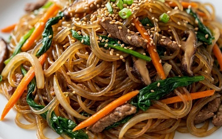 Japchae (Korean Glass Noodle Stir Fry)
