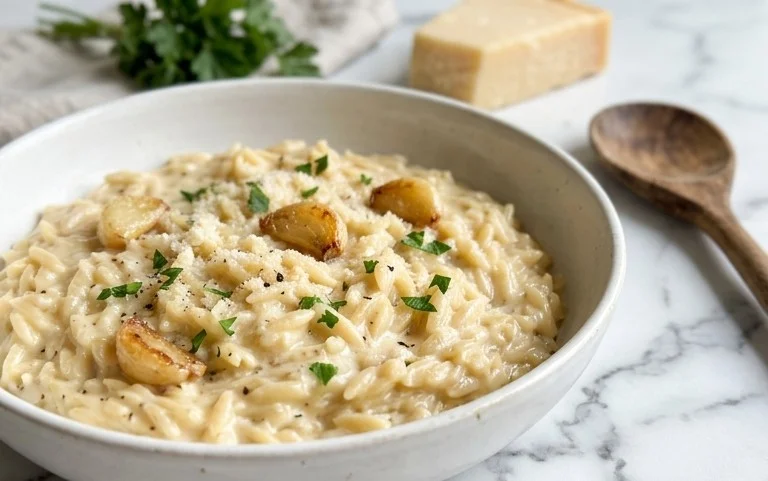 Creamy Garlic Parmesan Orzo