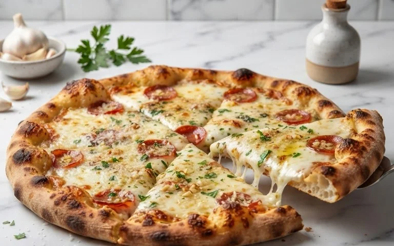 buttery garlic pizza