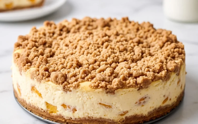 Peach Cream Cheese Cake with Streusel Topping