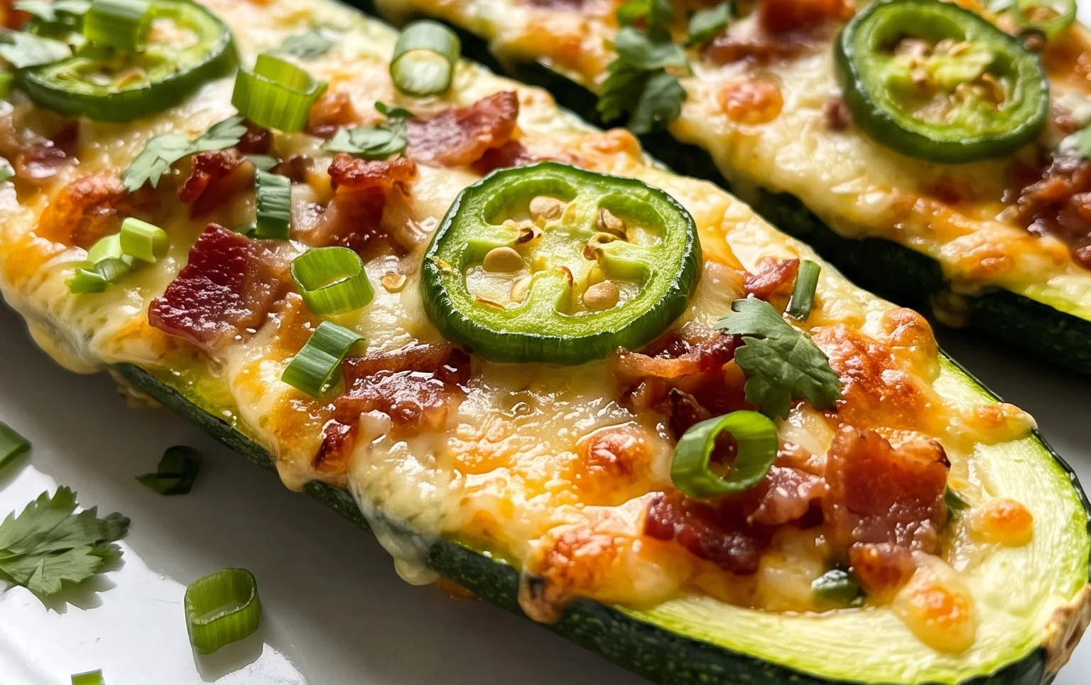Jalapeno Popper Zucchini Boats